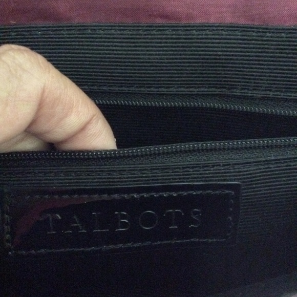 TALBOTS SILK PURPLE AND BLACK SHOULDER BAG CLUTCH NWOT - Picture 8 of 8